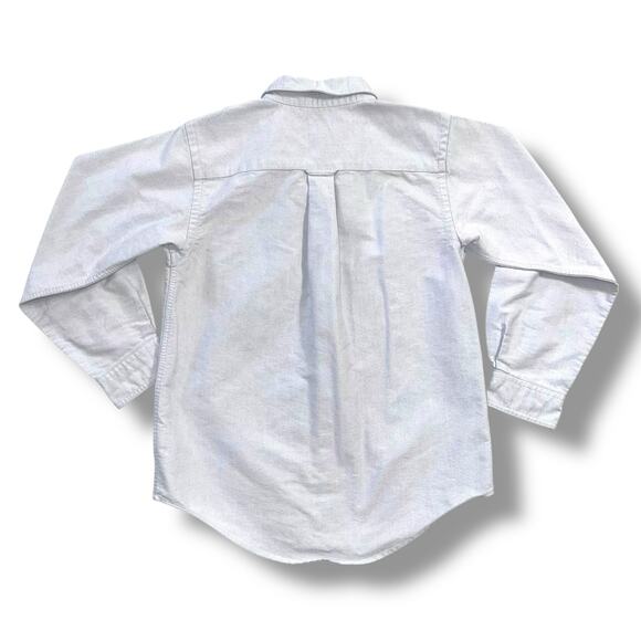 Lands End Boys Dress Shirt Button Down Collared Long Sleeve Blue Size 7 - Picture 4 of 7